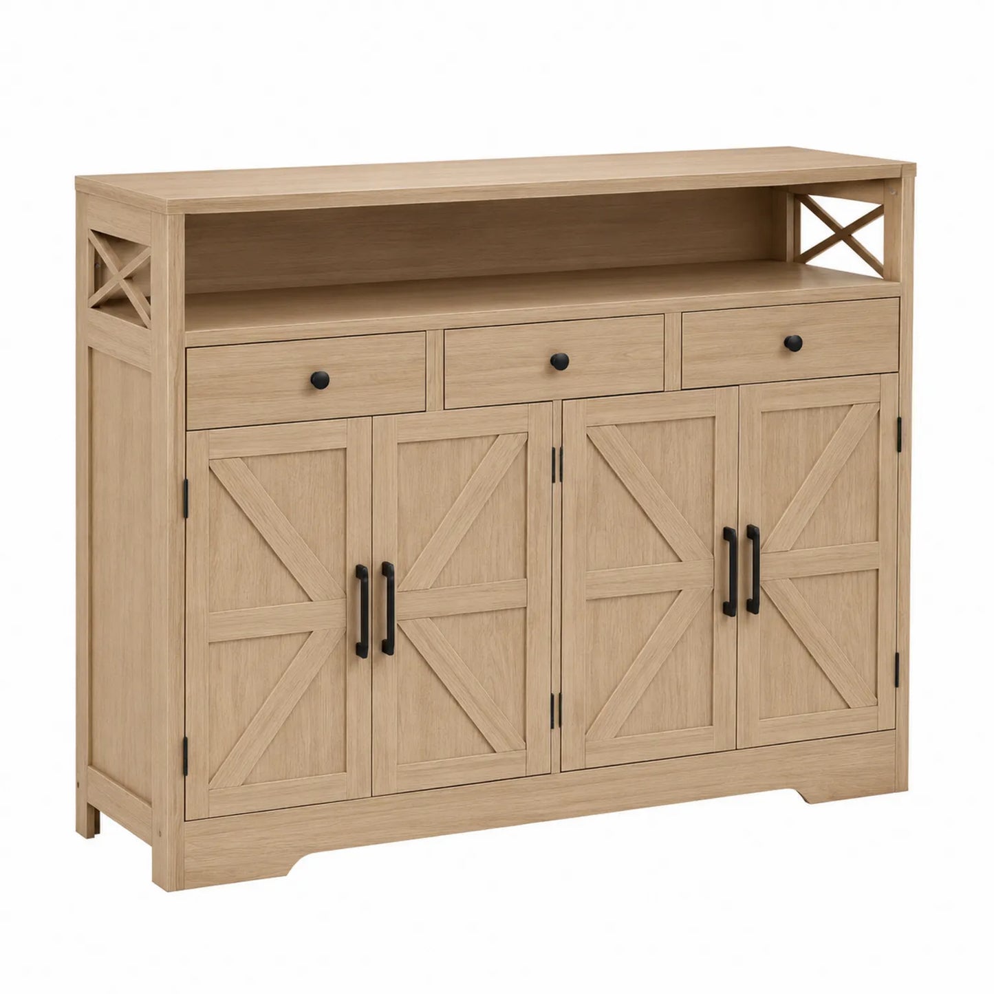 Aparador de madera con 4 puertas y 3 cajones en robledal